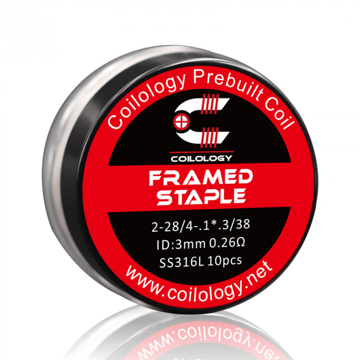 Coilology - Résistances SS316L Framed Staple préfaites