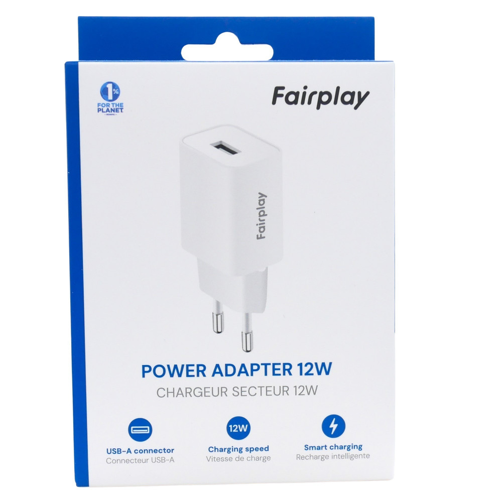 Fairplay - Chargeur 12W USB-A Fairplay - Chargeur 12W USB-A